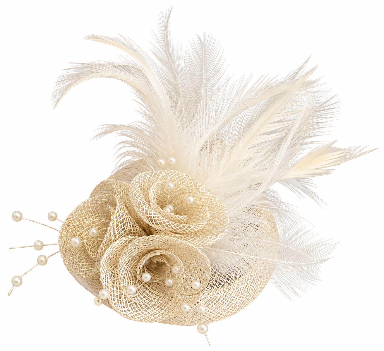 Pearl & Feather Fascinator