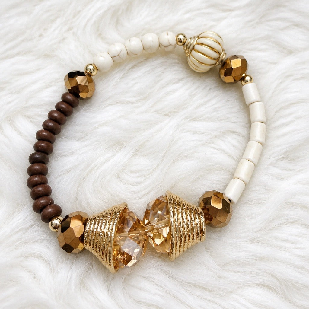Golden Glow Crystal Stretch Bracelet